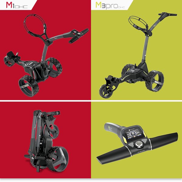 Motocaddy M1 DHC and M3 Pro DHC trolleys