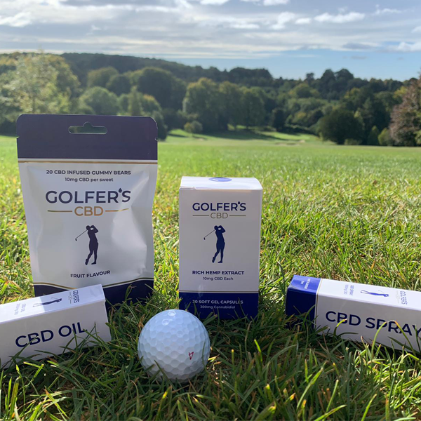 Golfer's CBD products oils, gummies and balm