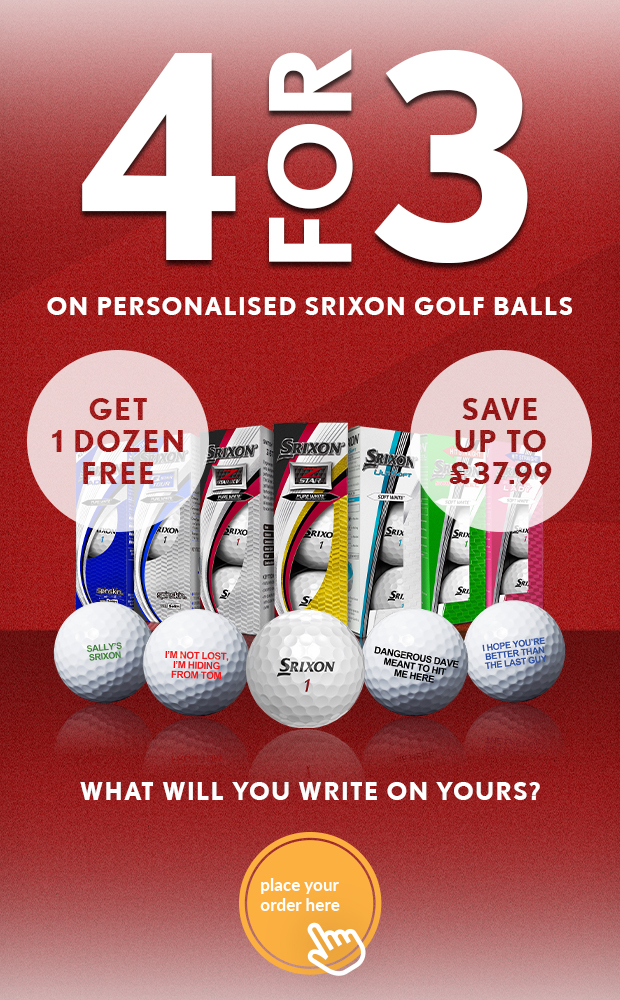 4 dozen Srixon golf balls for the price of 3, with FREE personalisation