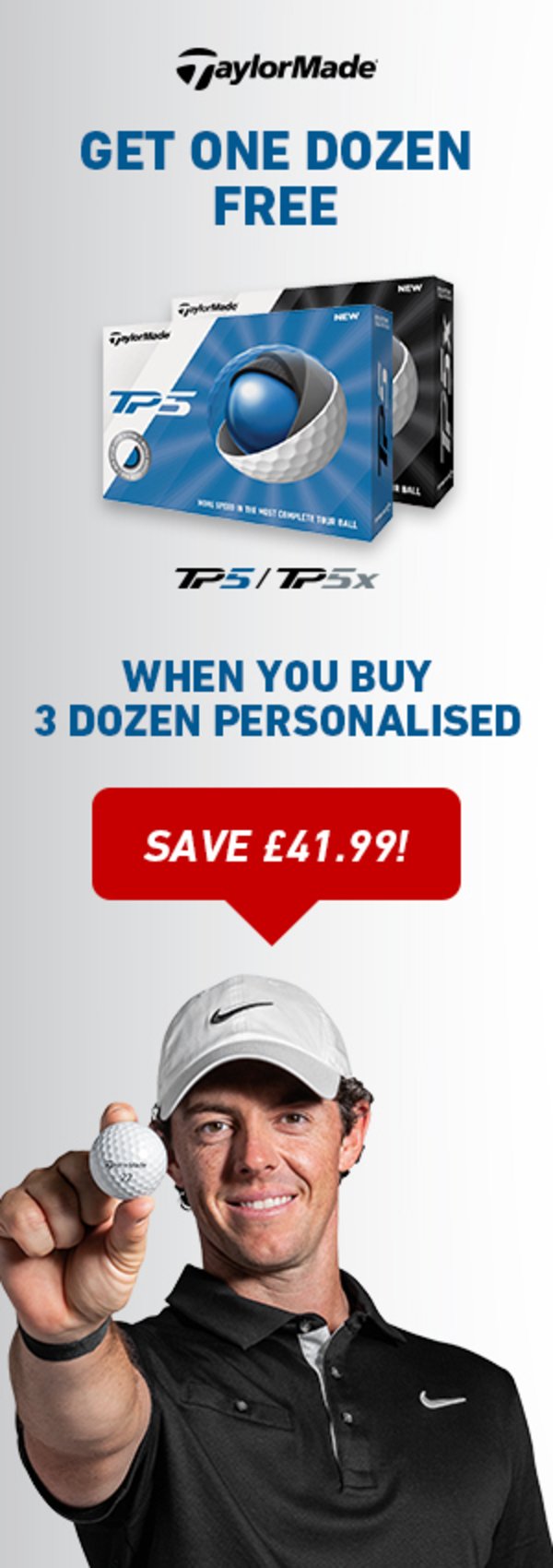 4 dozen TaylorMade TP5 balls for the price of 3
