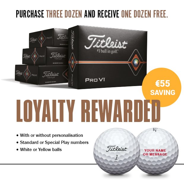 4 dozen Titleist golf balls for the price of 3 - save €55
